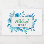 Blaue Flora Perserved Äpfel Lebensmitteletikett (Einzelnes Label)