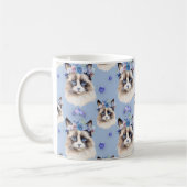 Blaue Flora Persische Katzen Kaffeetasse (Links)