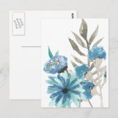 Blaue Flora Postkarte (Vorne/Hinten)