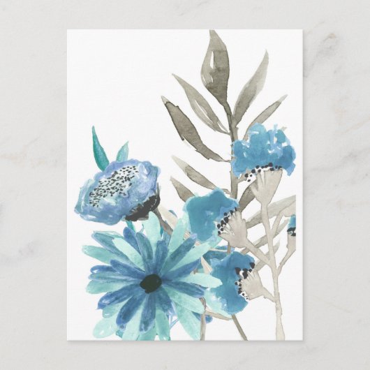 Blaue Flora Postkarte (Vorderseite)