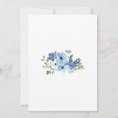 Blaue Flora Probe Abendessen im Grünen Einladung (Rückseite)