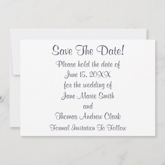 Blaue Flora Save the Date (Rückseite)