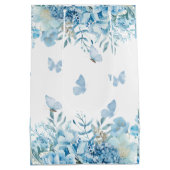 Blaue Flora-Schmetterlinge Mittlere Geschenktüte (Rückseite)