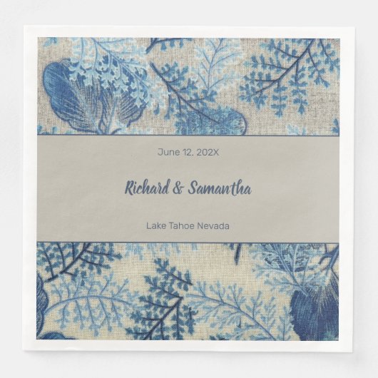 Blaue Flora Serviette (Vorderseite)