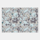 Blaue Flora Wasserfarbe Clematien Wein Geschenkpapier Set (Vorderseite 2)