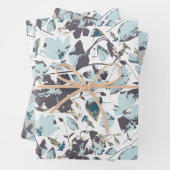 Blaue Flora Wasserfarbe Clematien Wein Geschenkpapier Set (Beispiel)