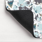 Blaue Flora Wasserfarbe Clematien Wein Mousepad (Ecke)