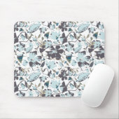Blaue Flora Wasserfarbe Clematien Wein Mousepad (Mit Mouse)