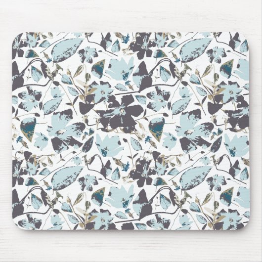 Blaue Flora Wasserfarbe Clematien Wein Mousepad (Vorne)