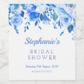 Blaue Flora Weinkarte Weinetikett (Einzelnes Label)