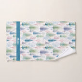 Blaue Flora Winterbaumwälder Badhandtuch Set (Handtuch)