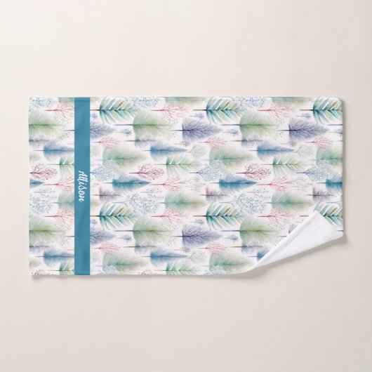 Blaue Flora Winterbaumwälder Badhandtuch Set (Handtuch)