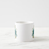 Blaue Floral Espressotasse (Vorderseite)