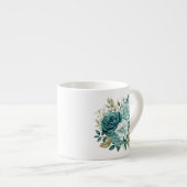 Blaue Floral Espressotasse (Vorderseite Rechts)