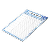 Blaue Floral Gingham _ Interventionsbewertung  Notizblock (angewinkelt)
