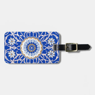 Blaue Floral Mandala Muster Gepäckanhänger