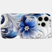 Blaue Floral Pastell Soft Design Case-Mate iPhone Hülle (Rückseite (Horizontal))