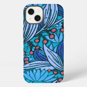 Blaue florale Antiquität Boho Modern iPhone 13 Hülle
