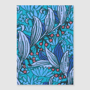 Blaue florale Antiquität Boho Modern Magnetkarte