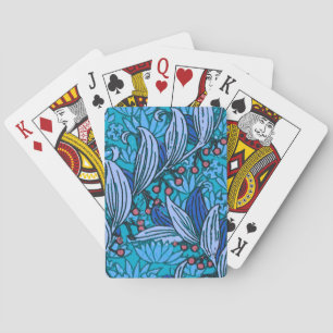 Blaue florale Antiquität Boho Modern Spielkarten