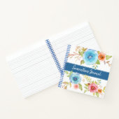 Blaue florale Aquarellfarbe, benutzerdefinierter S Notizblock (Innenseite)