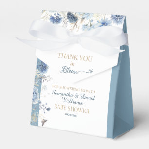 Blaue florale Baby-in-Blüte-Baby-Party-Dankeschön- Geschenkschachtel