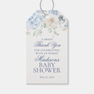 Blaue florale Babyparty-Geschenke für die Baby-Blü Geschenkanhänger