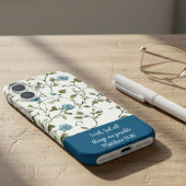 Blaue florale Bibel-Verse Case-Mate iPhone Hülle