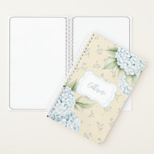 Blaue Florale Blaue Hortensie Gelb Notizblock