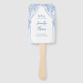 Blaue Florale Bogen Whimsical Hochzeitsprogramme Fächer (Vorderseite)