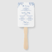 Blaue Florale Bogen Whimsical Hochzeitsprogramme Fächer (Rückseite)