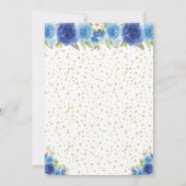 Blaue Florale Braunhaarige Prinzessin Sweet Sixtee Dankeskarte (Rückseite)