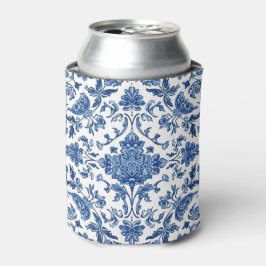 Blaue florale Chinoiserie Weiße Wasserfarbe Dosenkühler