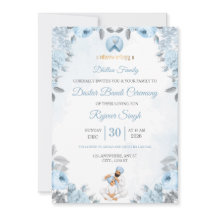Blaue florale Dastar-Bandi-Zeremonie-Einladung
