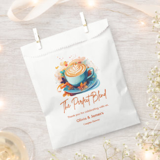 Blaue Florale Die perfekte Mischung Paarduschparty Geschenktütchen