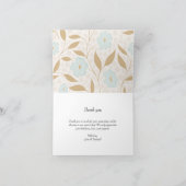 Blaue Florale Foto-Hochzeit Danke (Innenseite)