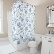 Blaue florale französische Toile
