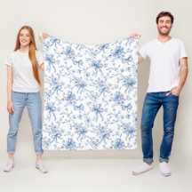 Blaue florale französische Toile