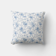 Blaue florale französische Toile