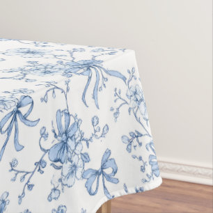 Blaue florale französische Toile Tischdecke