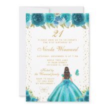 Blaue Florale Geburtstagsfeier der Prinzessin mit