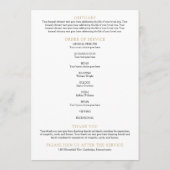 Blaue florale Gedenkfeier Programm (Rückseite)