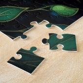 Blaue florale Glasmalerei-Botanik-Puzzle Puzzle (Seite)