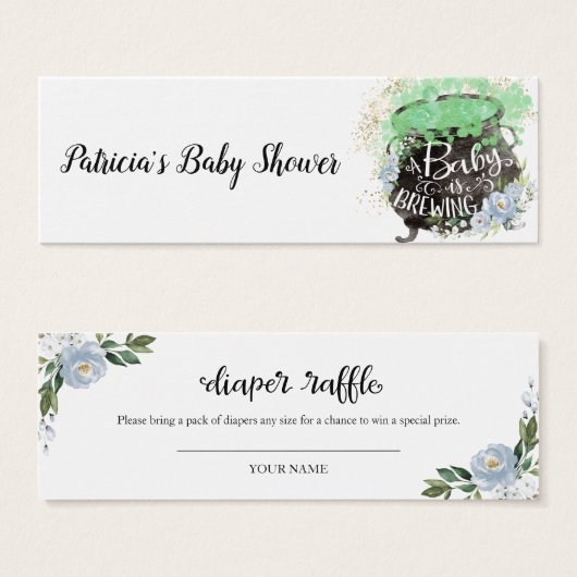 Blaue Florale Halloween-Baby-Party-Windel-Raffel (Vorne & Hinten)