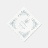 Blaue Florale Hochzeits-Teeparty Serviette (Ecke)