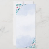 Blaue Florale Hochzeitszeremonie-Programm (Rückseite)