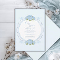 Blaue Florale Hortensien Elegante Babyparty 