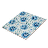 Blaue Florale Mediterrane Eleganz Fliese (Seite)