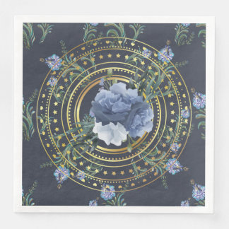 Blaue Florale Moderne Vintage Serviette