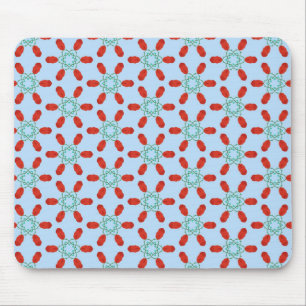 blaue florale Motive geometrisches Musterdesign Mousepad